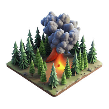 stunning rustic Aerial Photo of Forest Fire with Smoke Plume Transparent Background high quality png