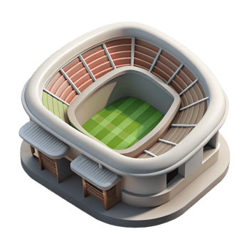 serene contemporary Aerial Shot of Stadium with Empty Seats Isolated detailed png