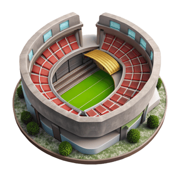 magnificent minimalist Aerial Shot of Stadium with Empty Seats Isolated detailed png