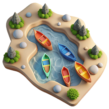 elegant minimalist Aerial View of River Delta with Sediment Cutout high quality png