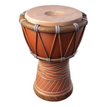 vibrant creative African Djembe Drum Hand Carved Detail Cutout professional png
