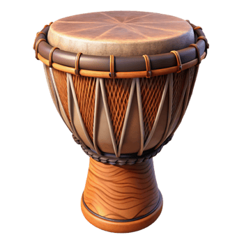 serene minimalist African Djembe Drum Hand Carved Detail Cutout original png