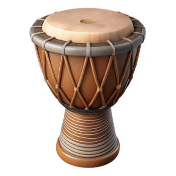 wonderful rustic African Djembe Drum Hand Carved Detail Cutout original png