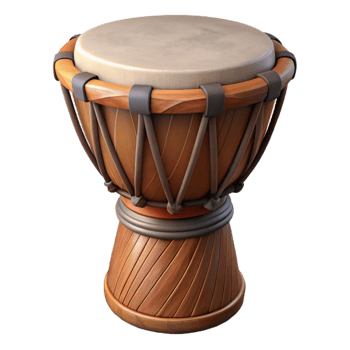 beautiful classic African Djembe Drum Wooden Texture Isolated Element premium png
