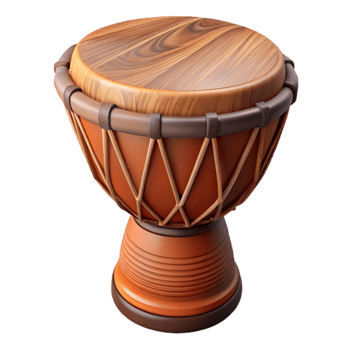 impressive contemporary African Djembe Drum Wooden Texture Isolated Element authentic png