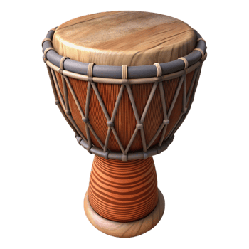 beautiful minimalist African Drum Djembe Carved Wood Isolated genuine png