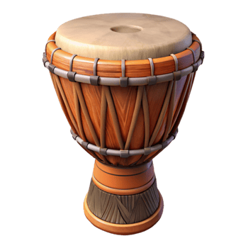 magnificent vintage African Drum Djembe Carved Wood Isolated premium png