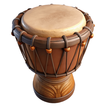 extraordinary vintage African Talking Drum Leather Texture Cutout genuine png