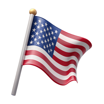 dramatic vintage American Flag Waving Patriotic Isolated Element authentic png