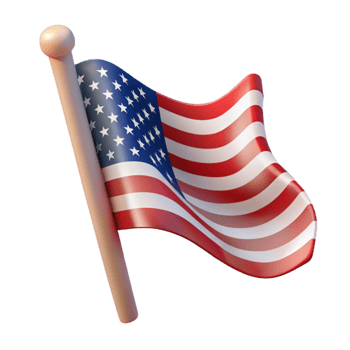 magnificent rustic American Flag Waving Patriotic Isolated Element professional png