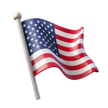 serene classic American Flag Waving Patriotic Isolated Element detailed png