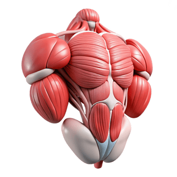 extraordinary minimalist Anatomical Chart Muscles Labeled Isolated Transparent Background premium png