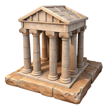 wonderful modern Ancient Temple Ruins Isolated on Transparent Background detailed png
