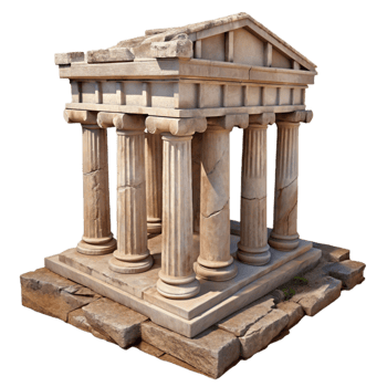 beautiful creative Ancient Temple Ruins Isolated on Transparent Background original png