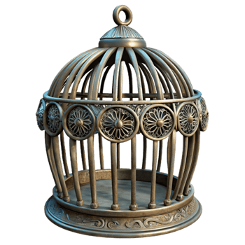 vibrant rustic Antique Birdcage Ornate Design Isolated Element authentic png