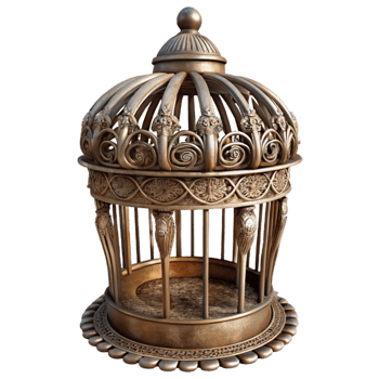 elegant abstract Antique Birdcage Ornate Design Isolated Element authentic png