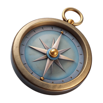 dramatic contemporary Antique Compass Top View Isolated Element professional png