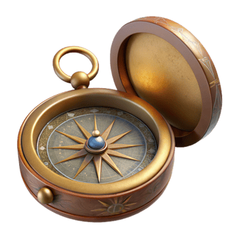 wonderful modern Antique Compass with Decorative Lid Isolated Element genuine png