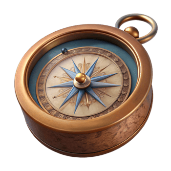 serene contemporary Antique Compass with Decorative Lid Isolated Element exclusive png