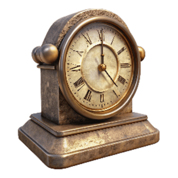 vibrant traditional Antique Desk Clock with Roman Numerals Transparent Background high quality png