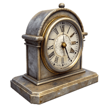 magnificent artistic Antique Desk Clock with Roman Numerals Transparent Background professional png