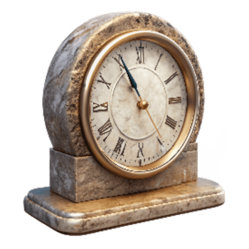 magnificent contemporary Antique Desk Clock with Roman Numerals Transparent Background 4K png