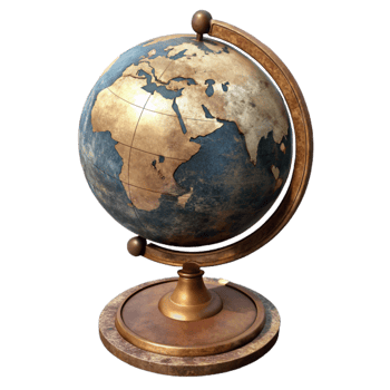 impressive artistic Antique Globe with Stand Transparent Background exclusive png