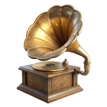 impressive contemporary Antique Gramophone Front View Isolated Cutout detailed png