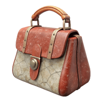 dramatic contemporary Antique Handbag with Clasp Closure Transparent Background authentic png