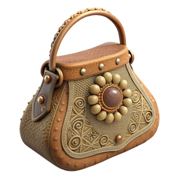 beautiful creative Antique Handbag Beaded Design Cutout Image 4K png