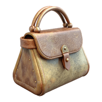 dramatic contemporary Antique Handbag with Clasp Closure Transparent Background 4K png