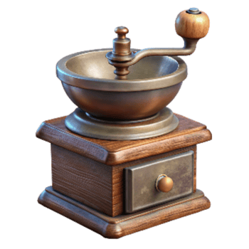 impressive contemporary Antique Hand Crank Coffee Grinder Transparent Background genuine png