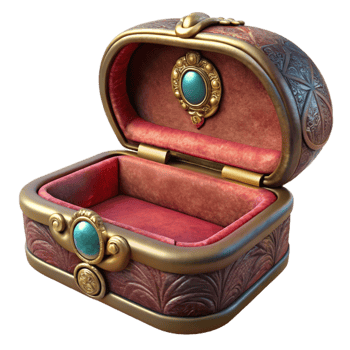 vibrant creative Antique Jewelry Box Velvet Lined Cutout Image premium png