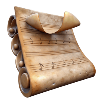 magnificent traditional Antique Music Sheet with Notes Transparent Background exclusive png