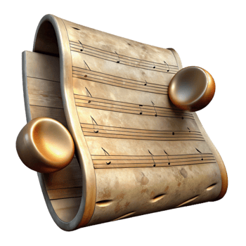 impressive abstract Antique Music Sheet with Notes Transparent Background high resolution png