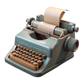 stunning classic Antique Typewriter with Paper Insert Isolated on a Transparent Background 4K png
