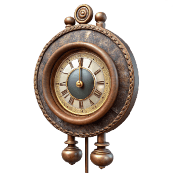 impressive abstract Antique Wall Clock with Pendulum Transparent Background authentic png