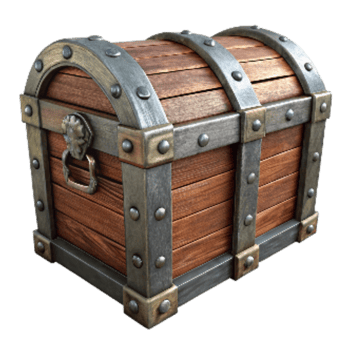 dramatic creative Antique Wooden Chest with Metal Handles Transparent Background original png