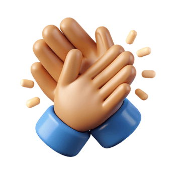serene minimalist Applause Icon Cutout with Clapping Hands high quality png