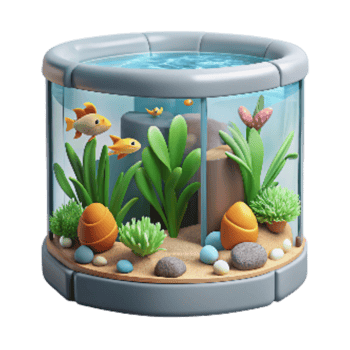 extraordinary vintage Aquarium with Plants Cutout Isolated genuine png