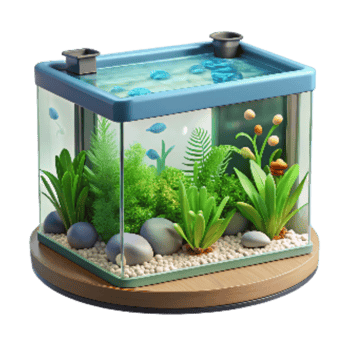 magnificent rustic Aquarium with Plants Cutout Isolated premium png