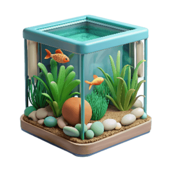 serene contemporary Aquarium with Plants Cutout Isolated professional png