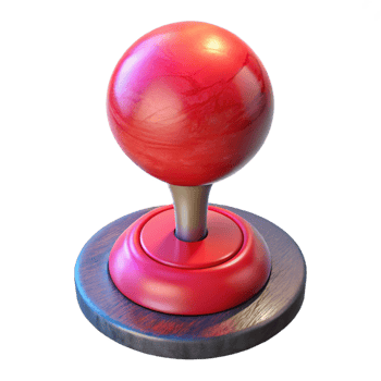 extraordinary traditional Arcade Joystick Ball Top Red Transparent Background 4K png