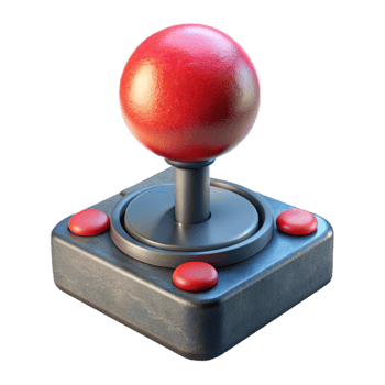 extraordinary vintage Arcade Joystick Red Ball Top Isolated Cutout high quality png
