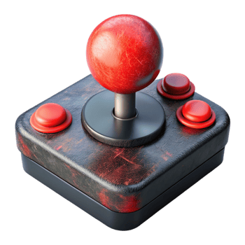 elegant classic Arcade Joystick Red and Black Cutout Element high resolution png