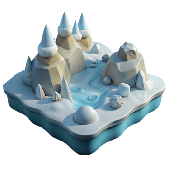 impressive creative Arctic Landscape Transparent Background with Ice and Snow detailed png