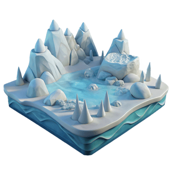 impressive creative Arctic Landscape Transparent Background with Ice and Snow authentic png