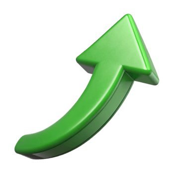 impressive traditional Arrow Moving Upwards Progress Symbol Green Color Transparent Background high quality png