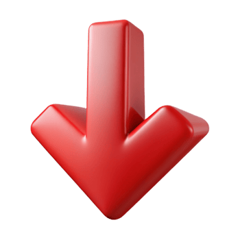 extraordinary contemporary Arrow Pointing Downwards Red Color Transparent Background professional png