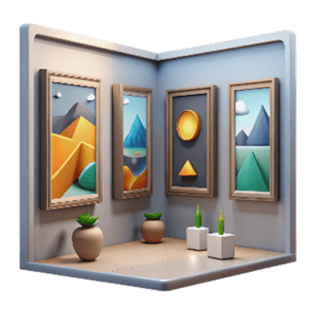 stunning modern Art Gallery Paintings on Walls Cutout original png